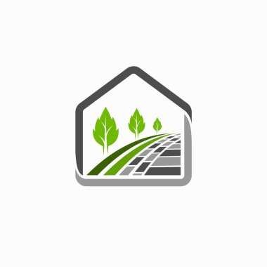 Ev konseptiyle peyzaj logosu