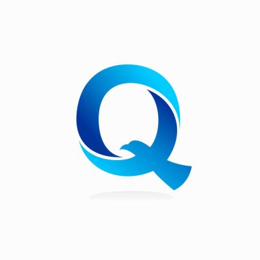 Q harfli kuş logosu