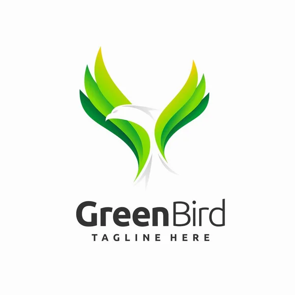 Logotipo Pássaro Verde Com Conceito Moderno —  Vetores de Stock