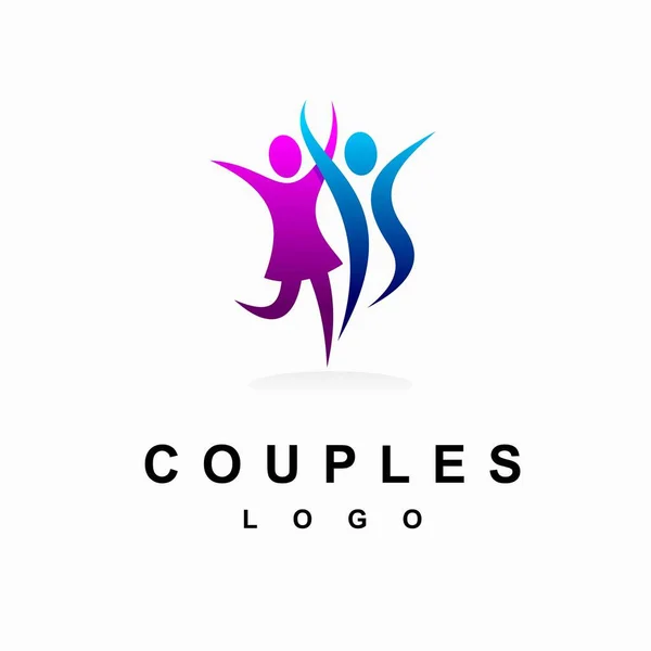 Couples Logo Women Man Figure — Stock Vector