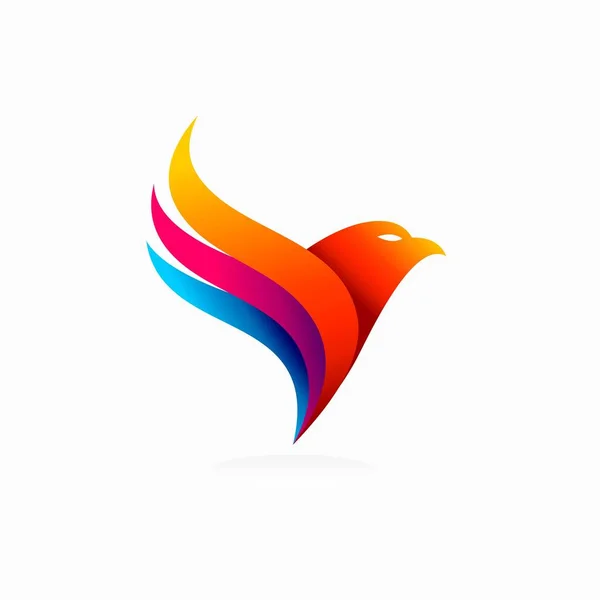 Λογότυπο Πουλιών Πολύχρωμη Έννοια — Διανυσματικό Αρχείο