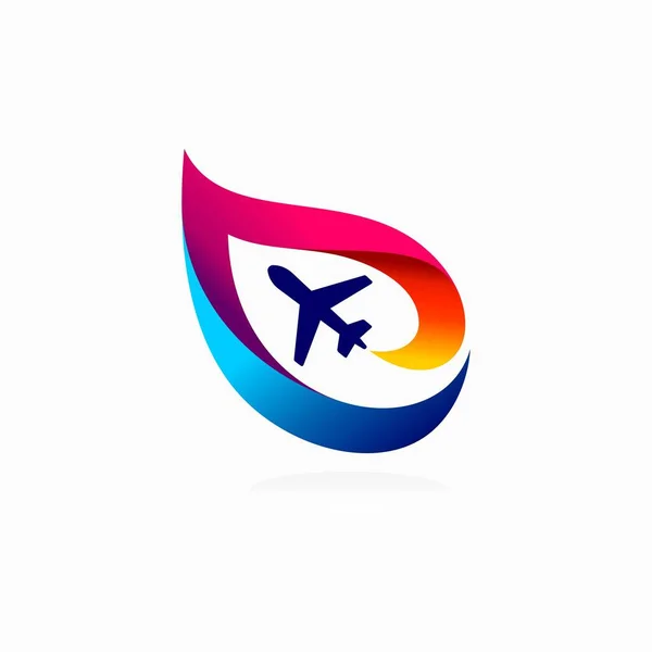 Авиационный Логотип Красочной Концепцией — стоковый вектор