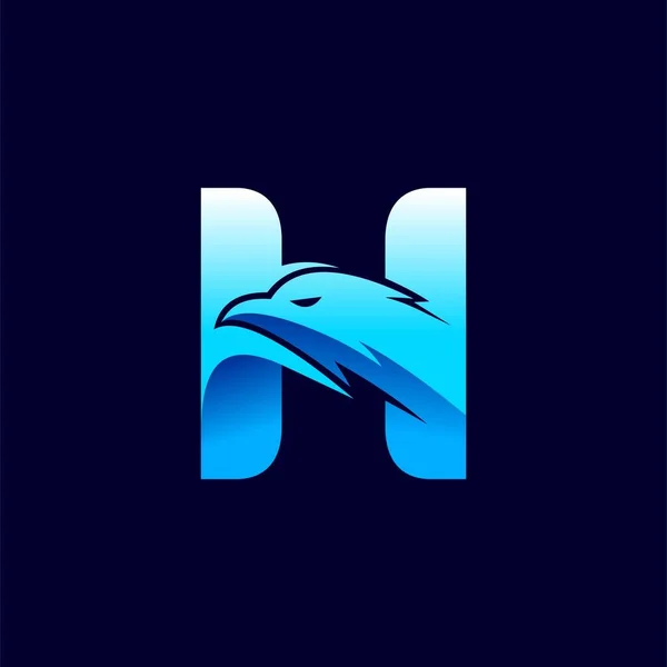 Hawk Logo Písmenem Koncept — Stockový vektor