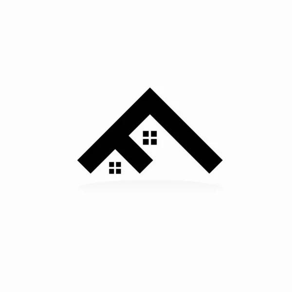 Logo Toit Qui Formé Lettre — Image vectorielle