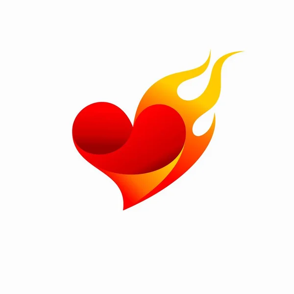 Fire Love Logo Fire Love Element — Stock Vector