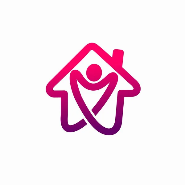 Hause Bleiben Logo Von Hause Aus Arbeiten Logo — Stockvektor