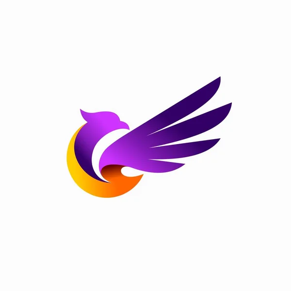 Design Logo Uccello Con Concetto Astratto — Vettoriale Stock