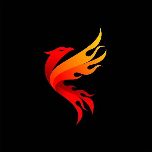 Adler Logo Mit Feuerelement — Stockvektor