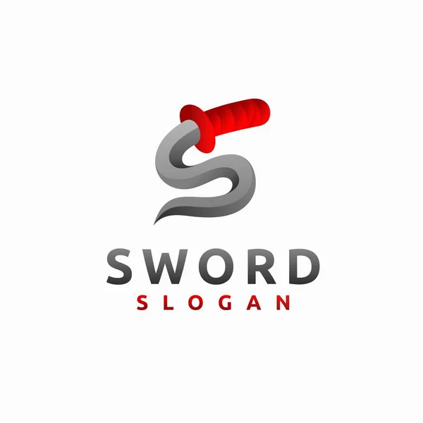 Schwert Logo Mit Buchstabe Konzept — Stockvektor