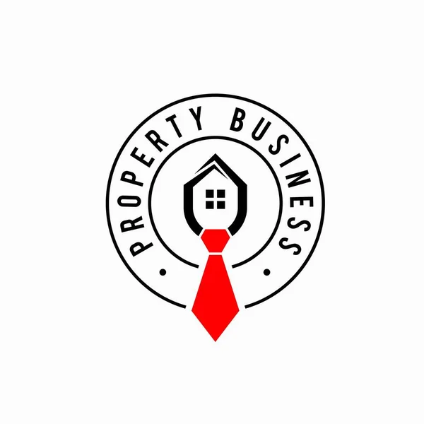 Property Business Logo Tie Concept — Stock Vector