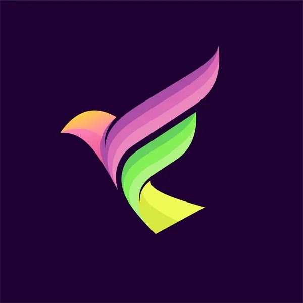 Logo Uccello Volante Con Concetto Colorfull — Vettoriale Stock