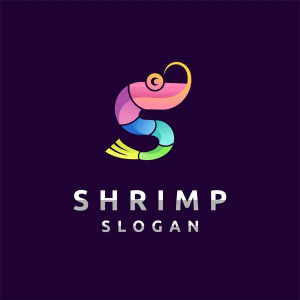 Shrimp Logo Mit Buchstabe Konzept — Stockvektor