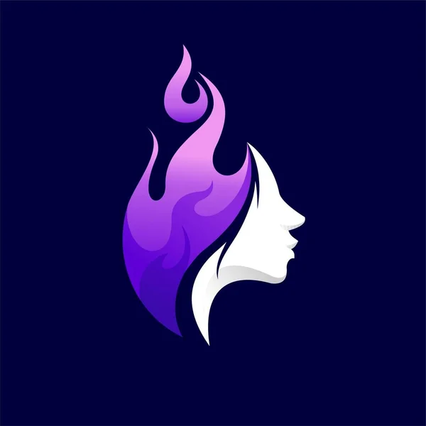 Beauty Logo Fire Element — Stock Vector