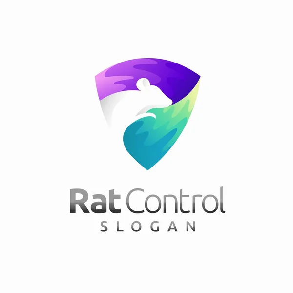 Logo Gophers Con Concetto Scudo Logo Controllo Ratto — Vettoriale Stock