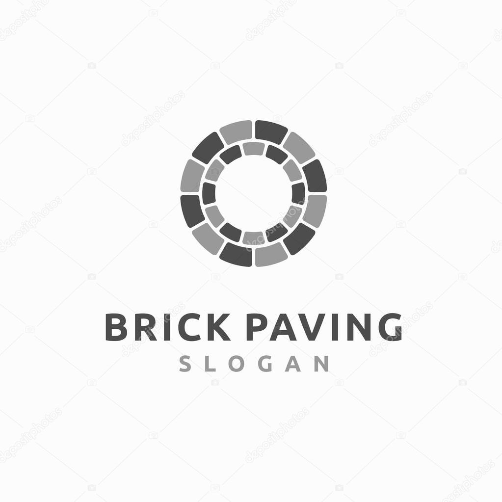 Brick Paving logo with circle concept