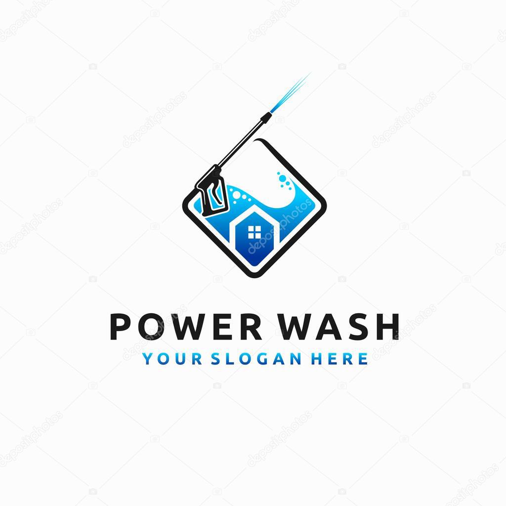 Power wash logo with home concept