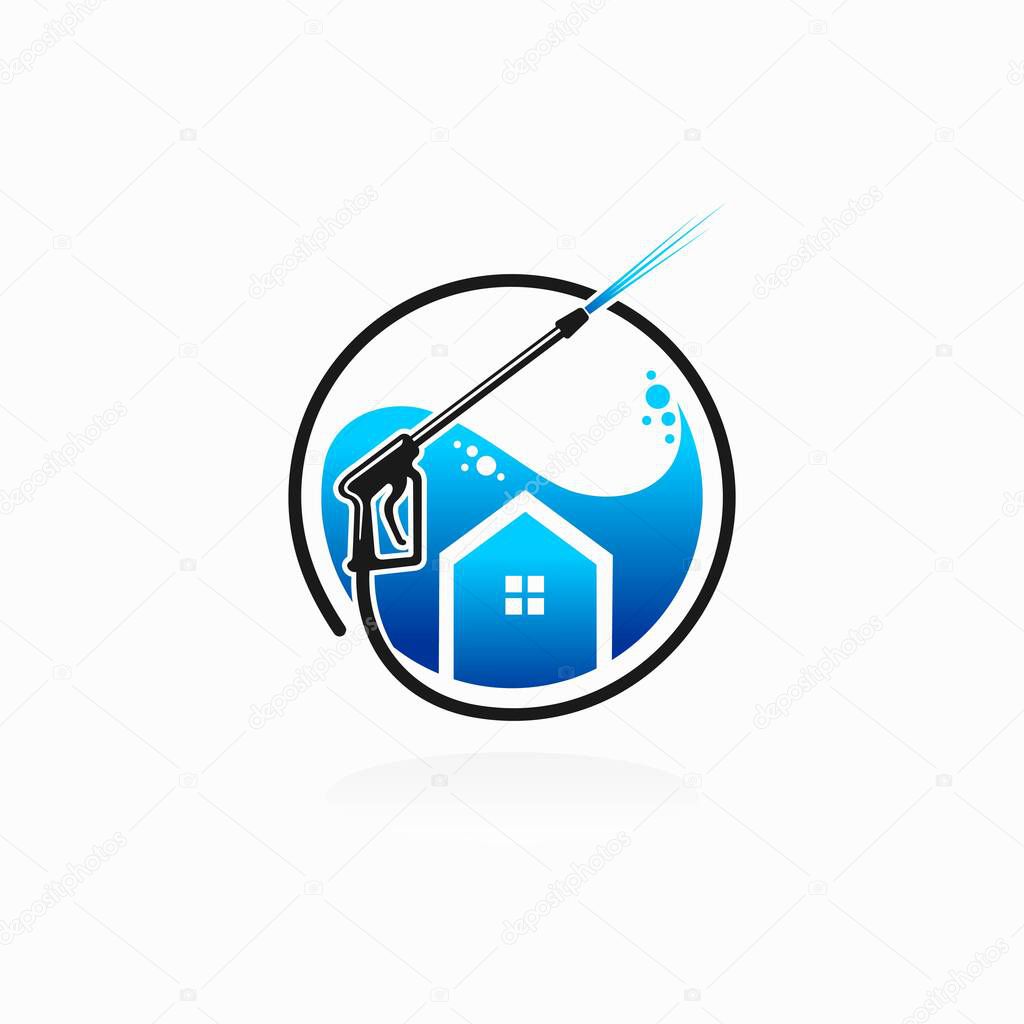 Power wash logo with circle concept