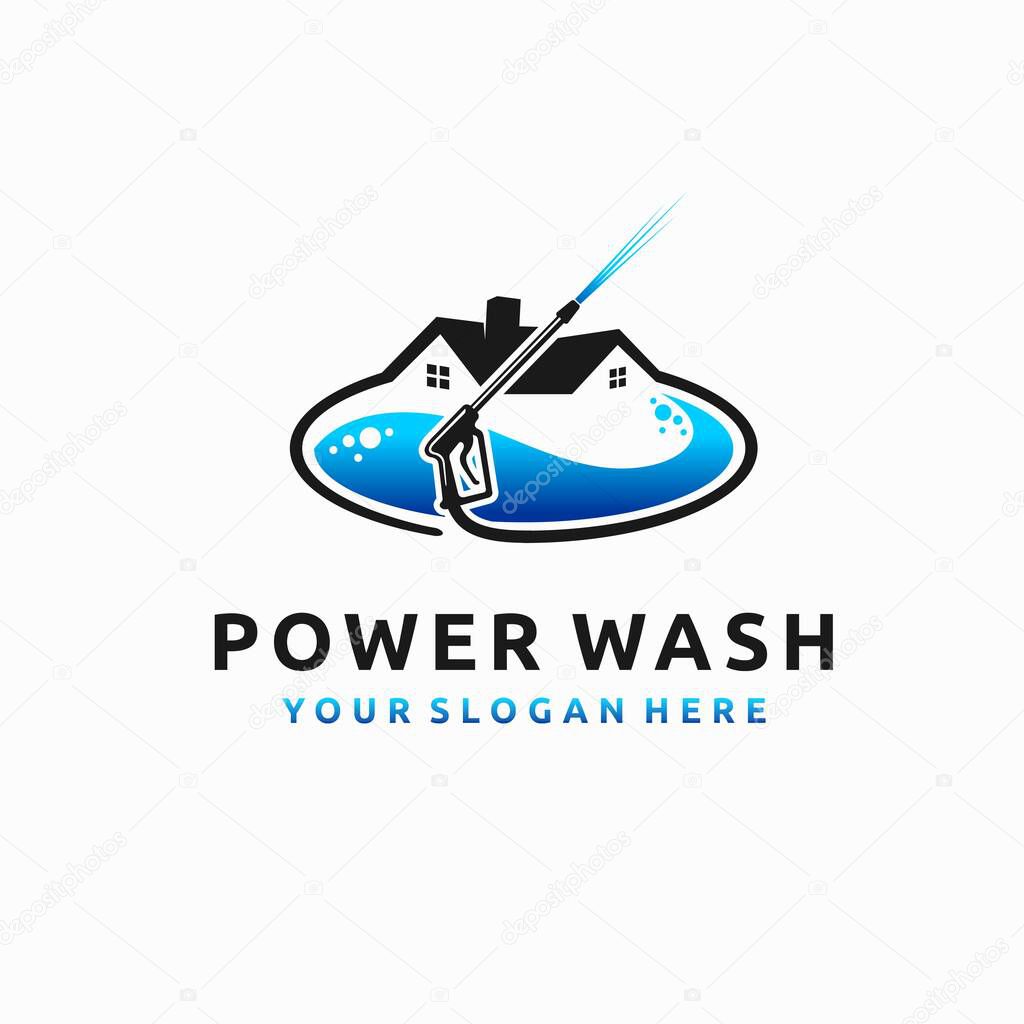 Power wash logo with house concept