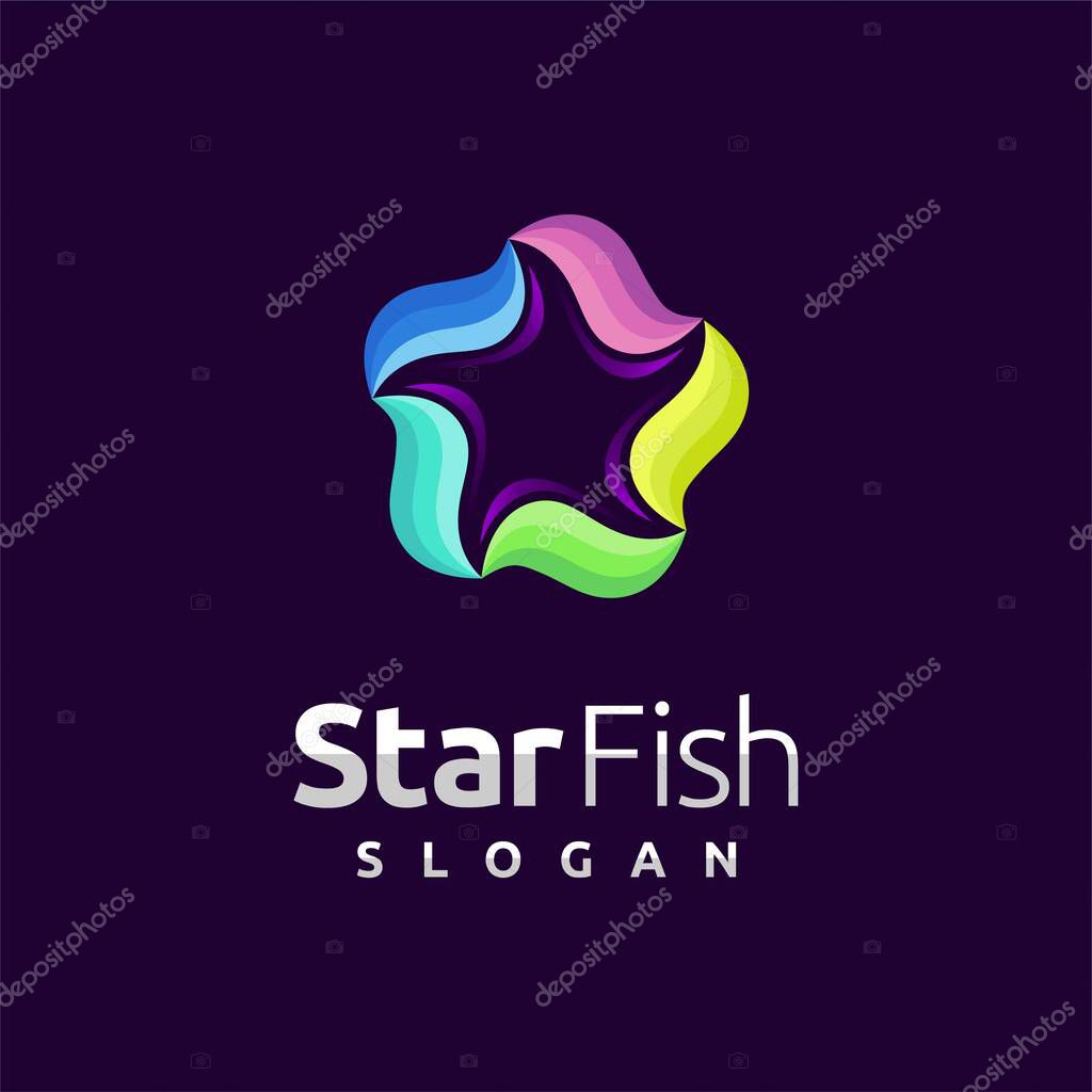 Starfish logo with wave element
