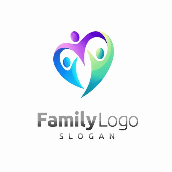 Family Logo Love Concept — Stock Vector