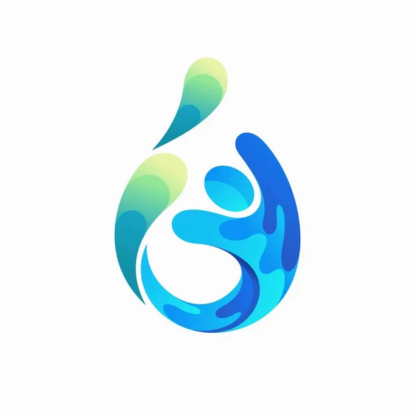 Люди Логотип Водяним Елементом — стоковий вектор