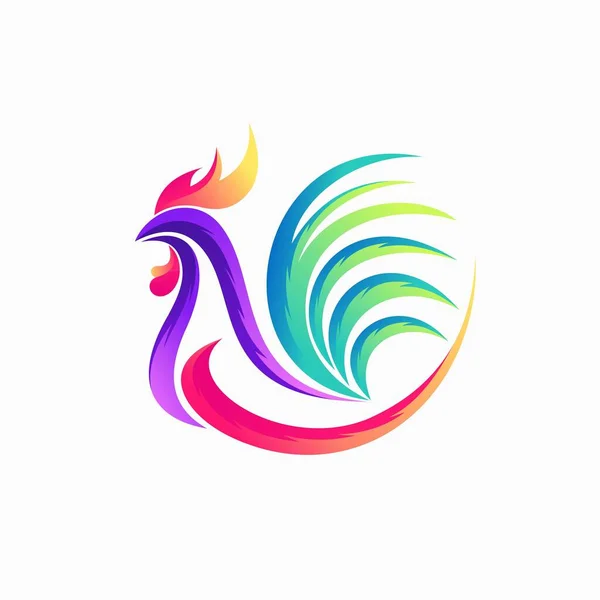 Logo Del Gallo Con Concetto Colore Sfumato — Vettoriale Stock