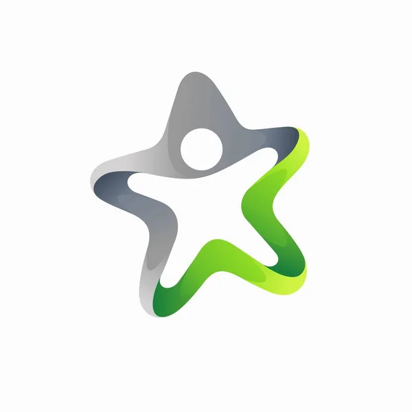 Logo Personas Con Concepto Estrella — Vector de stock