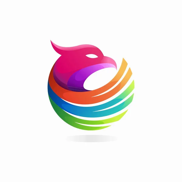 Logo Águila Con Concepto Circular — Vector de stock