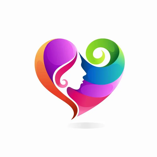 Logo Barvy Vlasů Konceptem Lásky — Stockový vektor