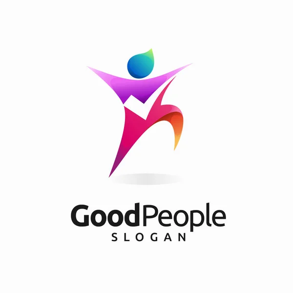 Good People Logo Check Mark Concept — Stock Vector