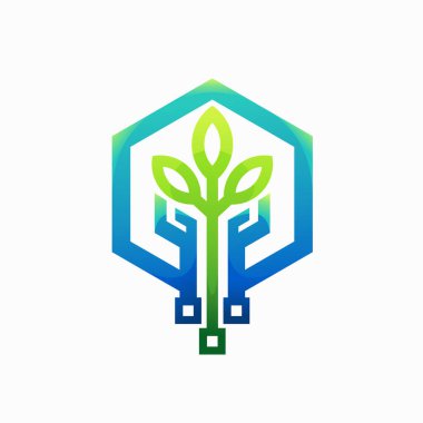 Altıgen konseptli ekoloji logosu