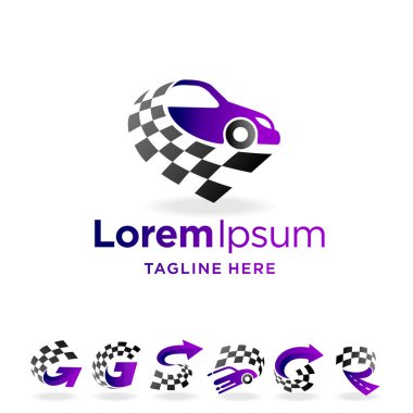Çoklu konseptli yarış bayrağı logosu