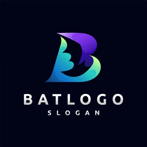 Bat Logo Letter Concept — Stock Vector