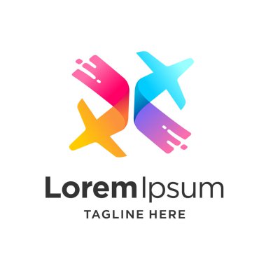 Uçuş bileti logosu X harfi konseptiyle