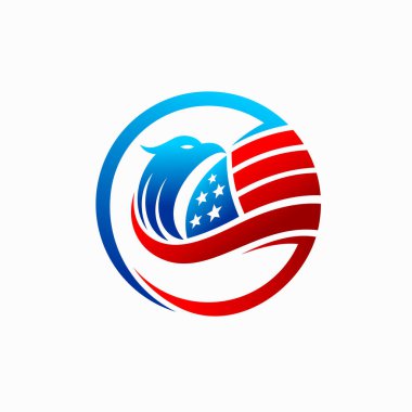 Amerikan bayrağı konseptine sahip kartal logosu