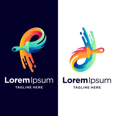 T harfi konseptiyle fırça logosu