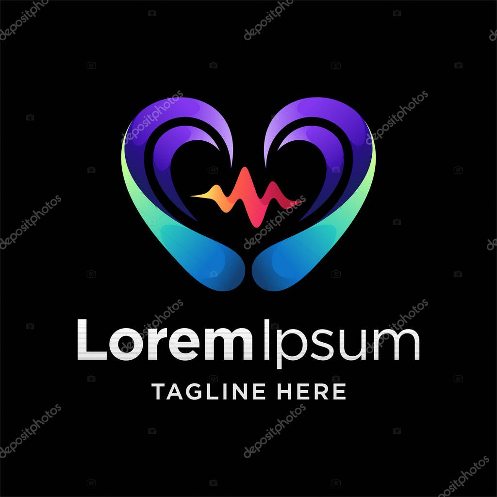 Ear Clinic Logo with love concept