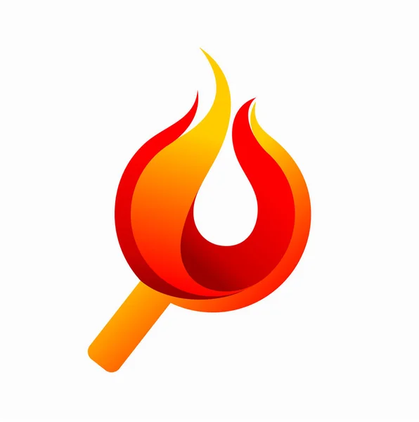 Logo Loop Fire Con Concetto Lente Ingrandimento — Vettoriale Stock