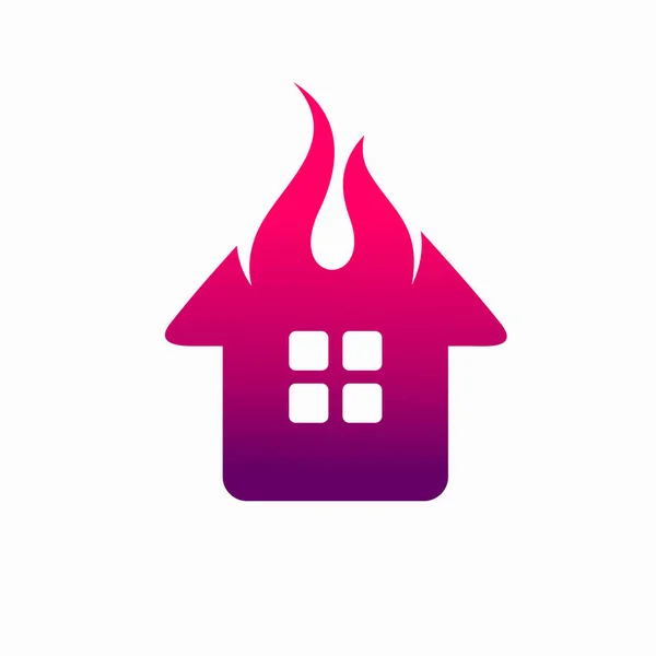 Warmes Haus Ikone Feuer Hause Ikone — Stockvektor