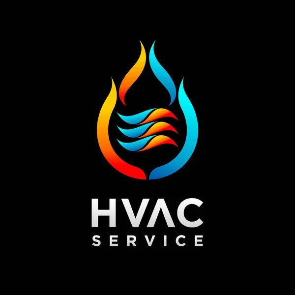 Rüzgar Konseptli Hvac Logosu — Stok Vektör