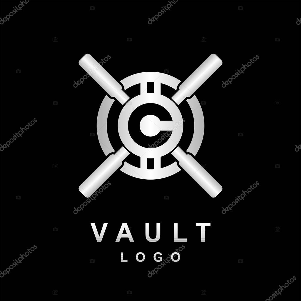 Vault logo with letter c concept