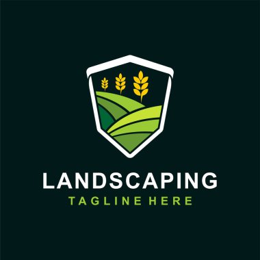 Amblem konseptli peyzaj logosu