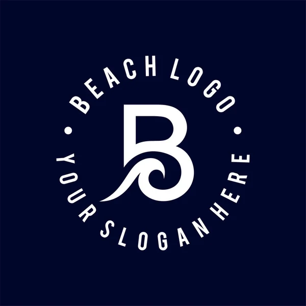 Litera Logo Koncepcją Plaży — Wektor stockowy