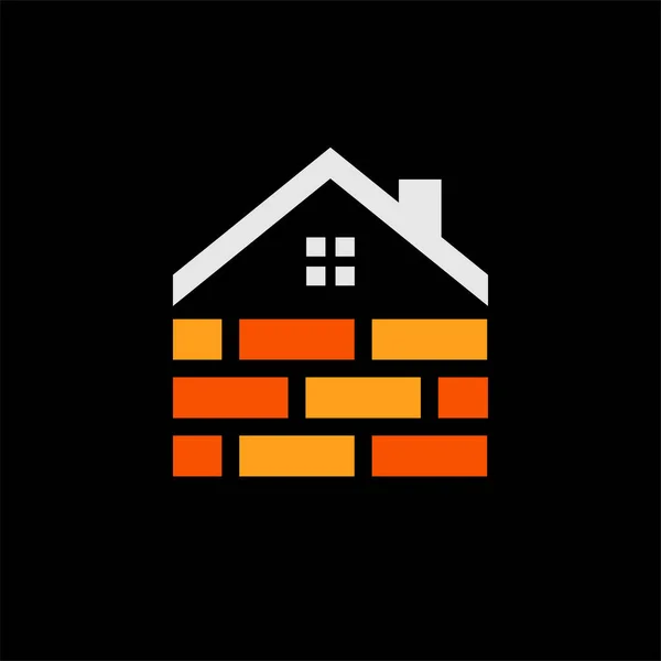 Кирпичный Логотип Домашней Концепцией — стоковый вектор