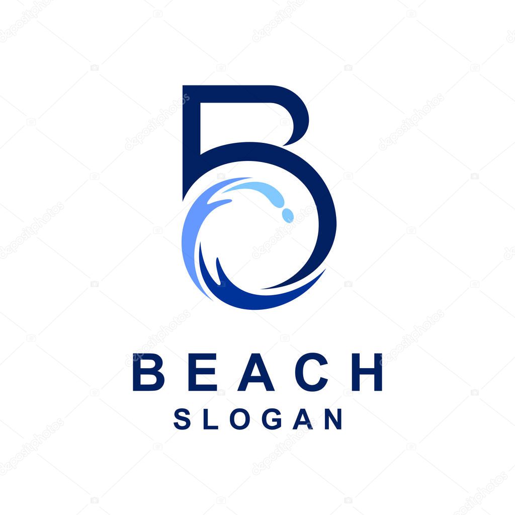 Letter B logo with wave concept