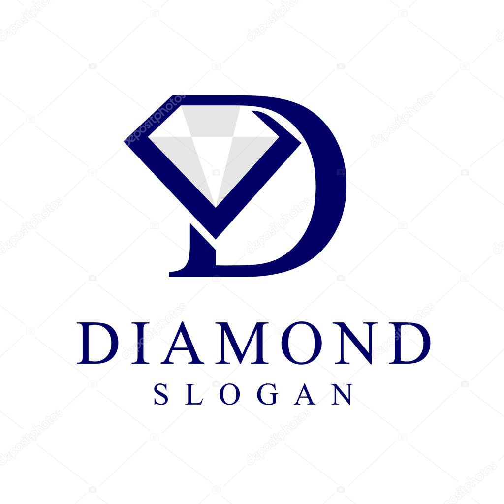 Diamond logo with letter D concept