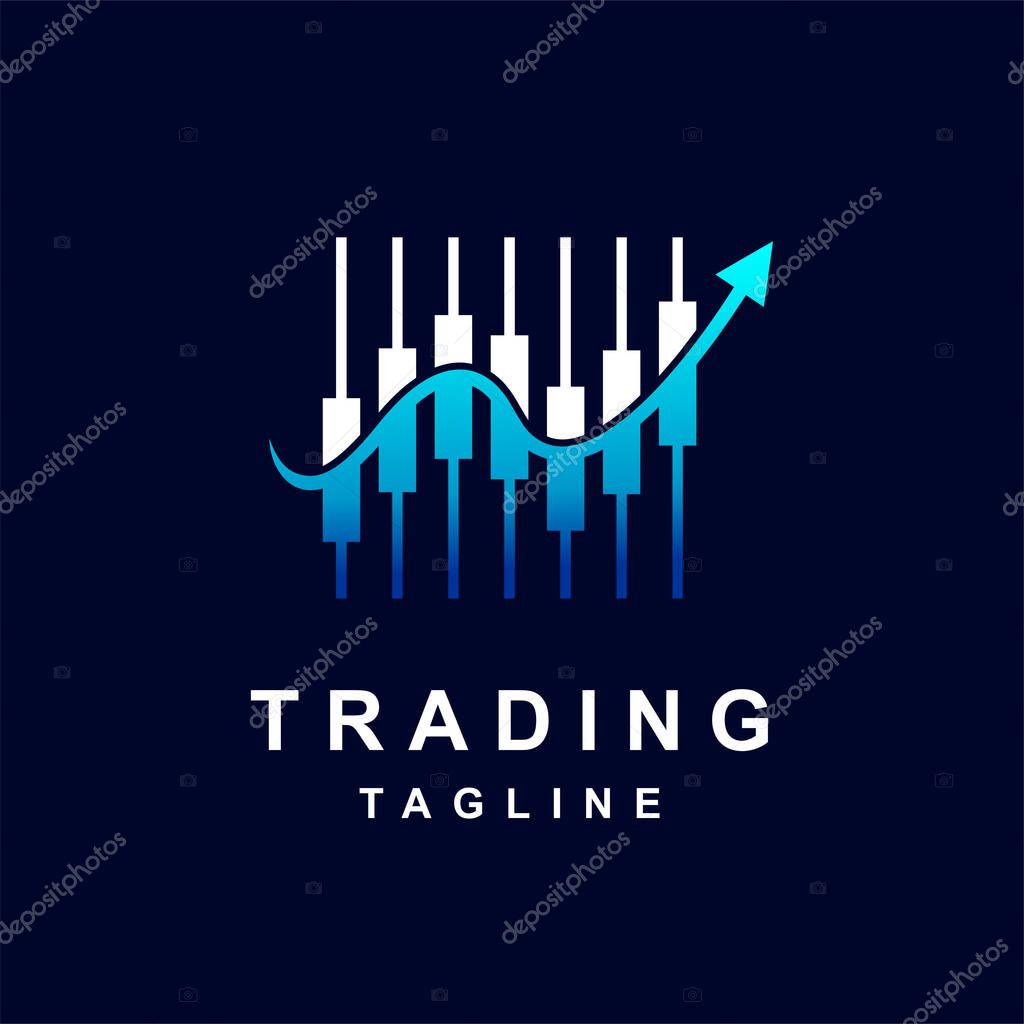 Trading logo with chart concept