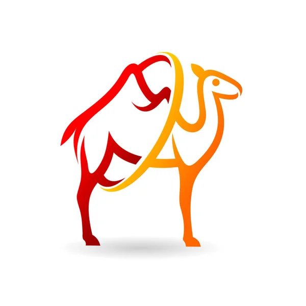 Logo Velblouda Jednoduchým Konceptem — Stockový vektor