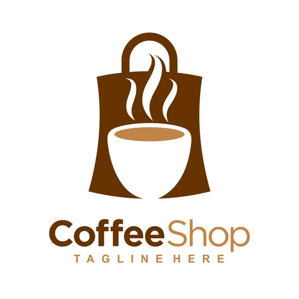 Coffee Shop Logo Bag Concept — Stock Vector