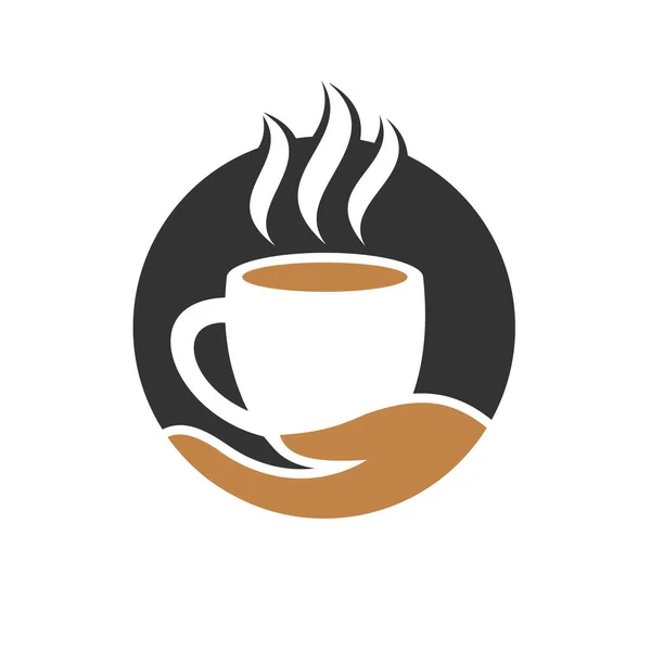 Logo Kawiarni Koncepcją Ręczną — Wektor stockowy